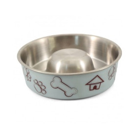 Triol Миска металлическая для собак "Домик" Slow feed 1,0 л