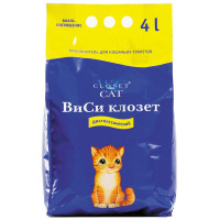 ВиСи Клозет наполнитель минеральный комкующийся диагностический 4кг