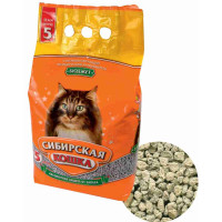 Сибирская кошка наполнитель Бюджет минеральный впитывающий