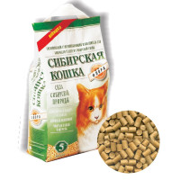 Сибирская кошка древесный наполнитель для кошачьего туалета Флора 