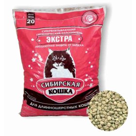 Сибирская кошка наполнитель Экстра минеральный впитывающий для длинношерстных кошек